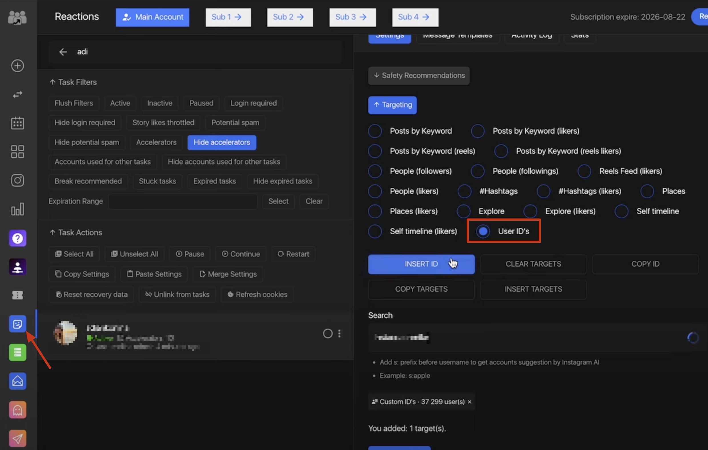 Fanzella Import User IDs